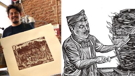 Emmanuel Tanús, grabado dedicado a la gastronomía mexicana