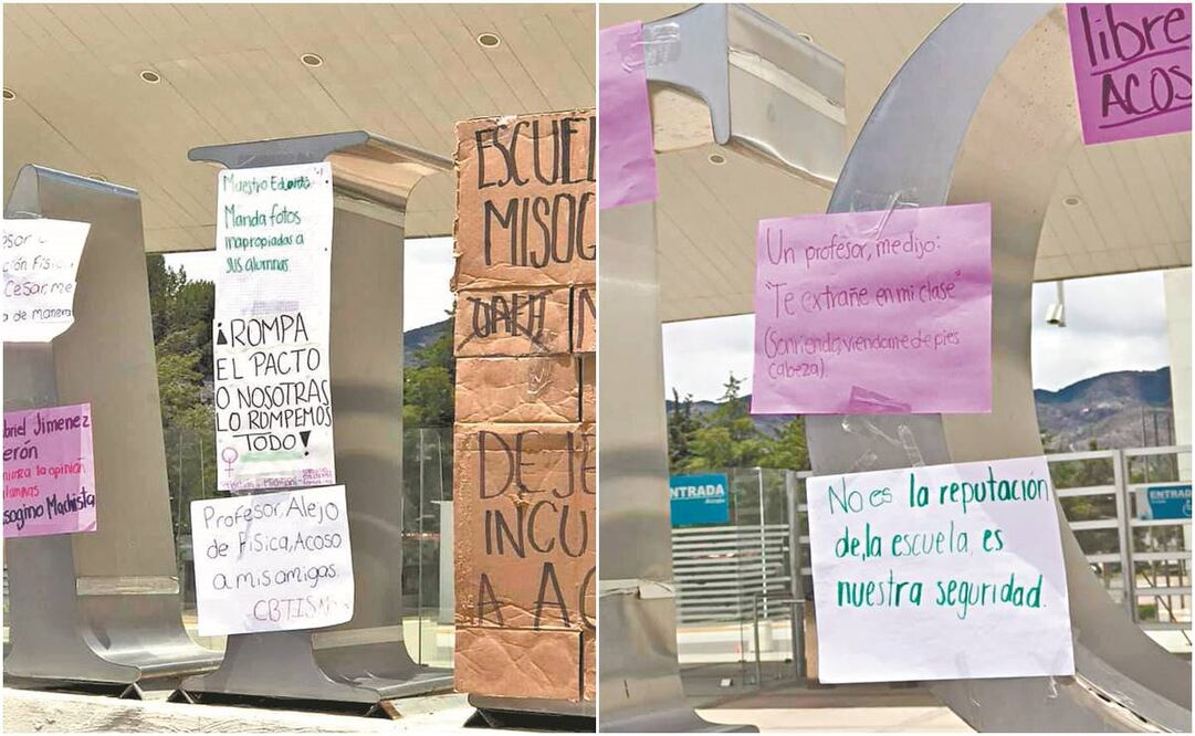Alumnas del Instituto de Ciencias de la Salud hicieron un tendedero de denuncias en la UAEH. Fotos: ESPECIAL