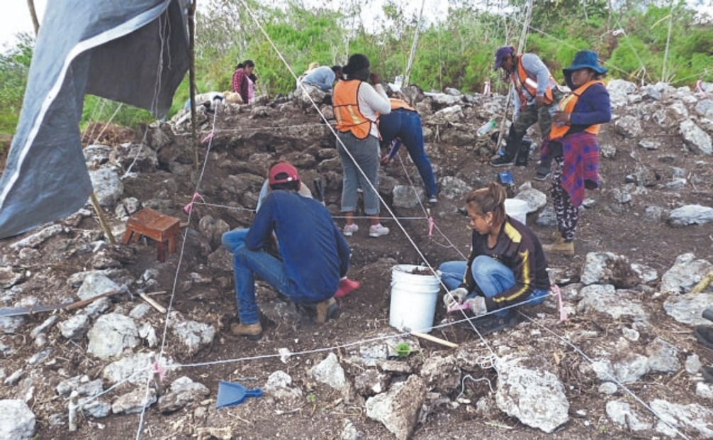 Acciones de salvamento arqueológico en el Tramo 7 del Tren Maya. Foto: Jua Manuel Sandoval/ EL UNIVERSAL