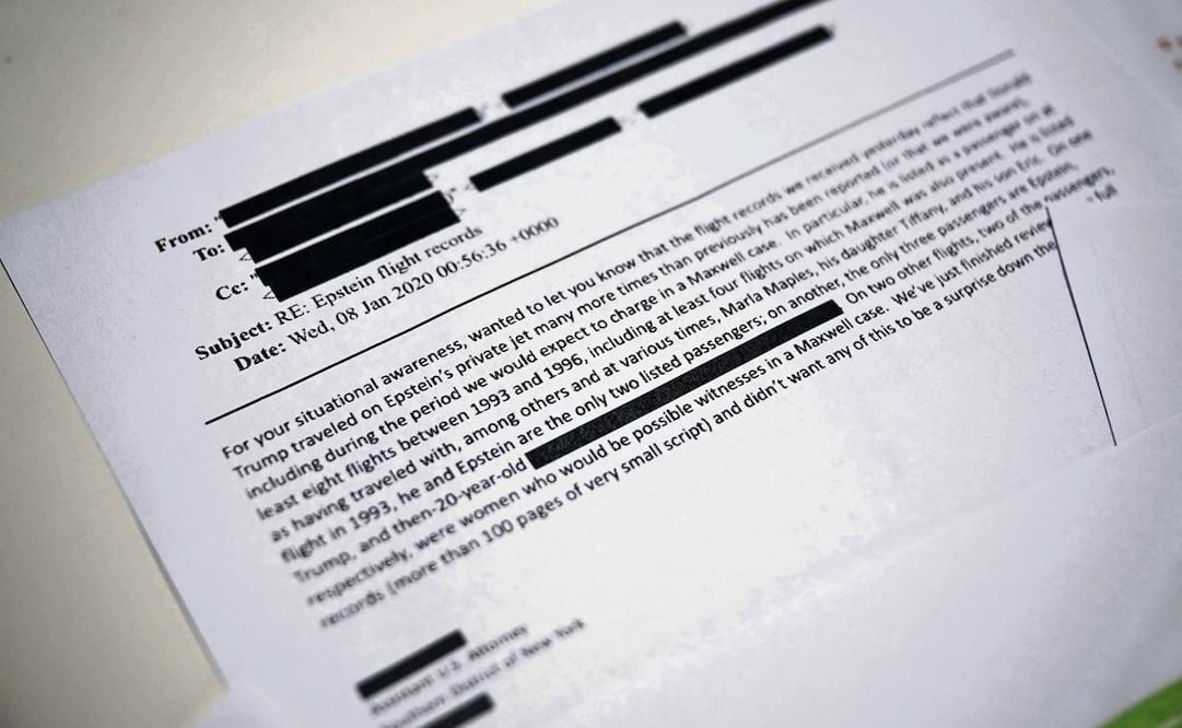 Parte de un nuevo lote de archivos publicados por el gobierno de EU en relación con el pederasta Epstein. Foto: AFP