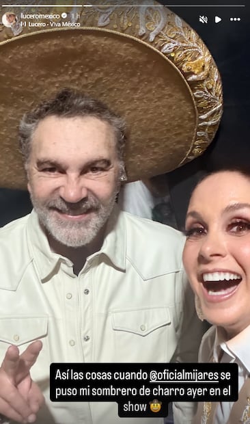 Lucero y Mijares durante concierto en Cancún.