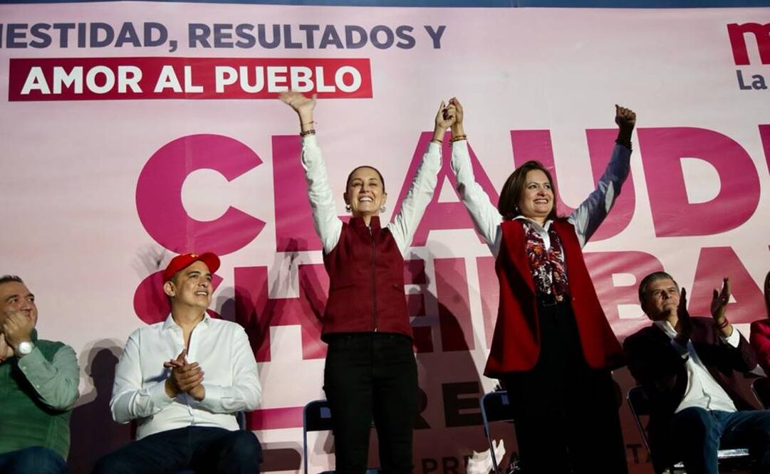 Claudia Sheinbaum de visita en Guanajuato junto a Alma Alcaraz / Foto: Valente Rosas. EL UNIVERSAL