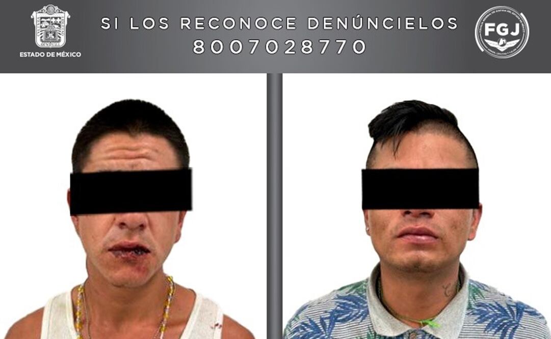 Ángel y Arnulfo fueron detenidos y vinculados a proceso, una vez que la Fiscalía General de Justicia del Estado de México (FGJEM) acreditó su probable intervención. Foto: FGJEM