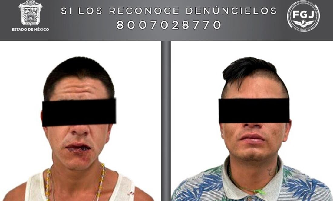 Ángel y Arnulfo fueron detenidos y vinculados a proceso, una vez que la Fiscalía General de Justicia del Estado de México (FGJEM) acreditó su probable intervención. Foto: FGJEM