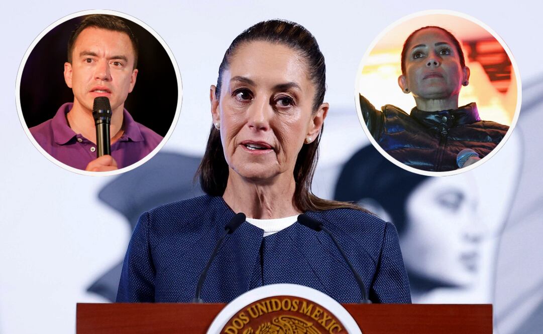 Claudia Sheinbaum habla sobre el resultado de las elecciones presidenciales en Ecuador. Foto: EFE y AFP