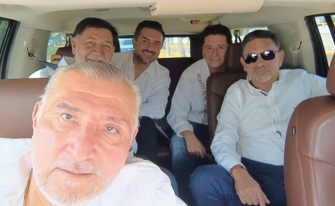 Gerardo Fernández Noroña, presidente del Senado, publicó en su cuenta de X, este 8 de diciembre del 2024, una fotografía en la que aparece junto con el senador veracruzano Miguel Ángel Yunes Márquez y el coordinador de Morena en la Cámara Alta, Adán Augusto López. Foto: Tomada de la cuenta de X de @fernandeznorona