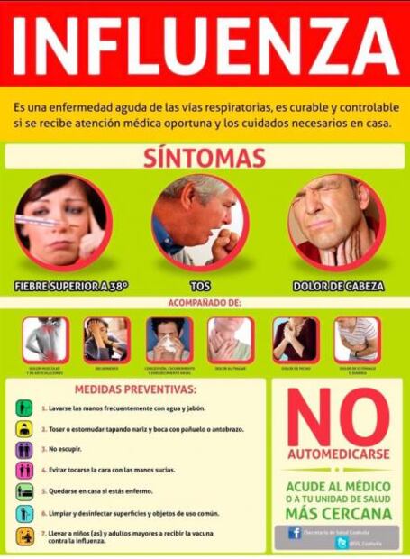 Reportan primera muerte por influenza en Coahuila