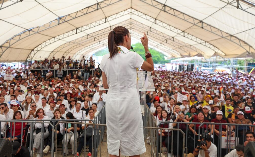 Claudia Sheinbaum y Eduardo Ramírez encabezaron un cierre de campaña en la ciudad de Tuxtla Gutiérrez ante miles de simpatizantes de la coalición Sigamos Haciendo Historia. Foto: Diego Simón / EL UNIVERSAL