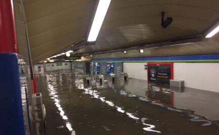 Lluvias inundan el metro de Madrid
