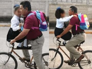 Viral: “Papi, a mí no me da vergüenza”, nieta pide a su abuelo la lleve a la escuela en bici