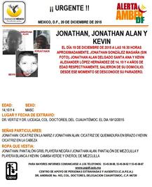 Activan Alerta Amber para ubicar a 3 menores extraviados