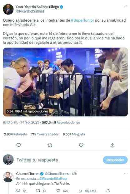 Ricardo Salinas busca colaborar con Chumel Torres: "Para reírnos un rato"