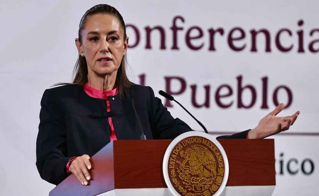 Claudia Sheinbaum, presidenta de México, durante la mañanera del 31 de marzo del 2025. Foto: Berenice Fregoso / EL UNIVERSAL