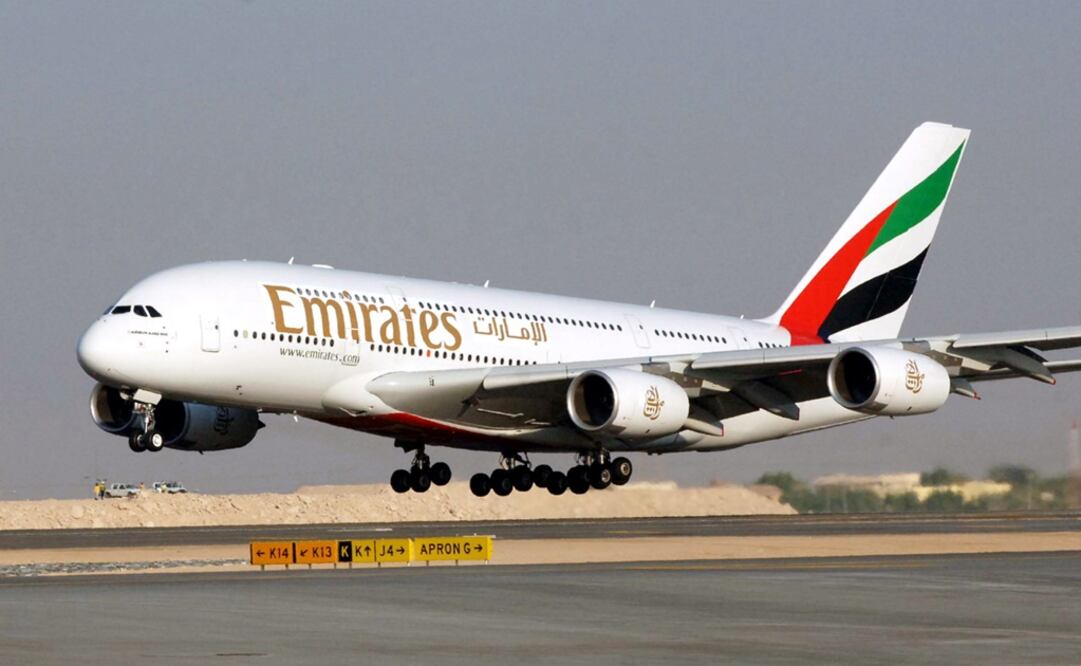 An Airbus A380 of Emirates Airlines take off for a demonstration flight – Photo: Aziz Shah/AP