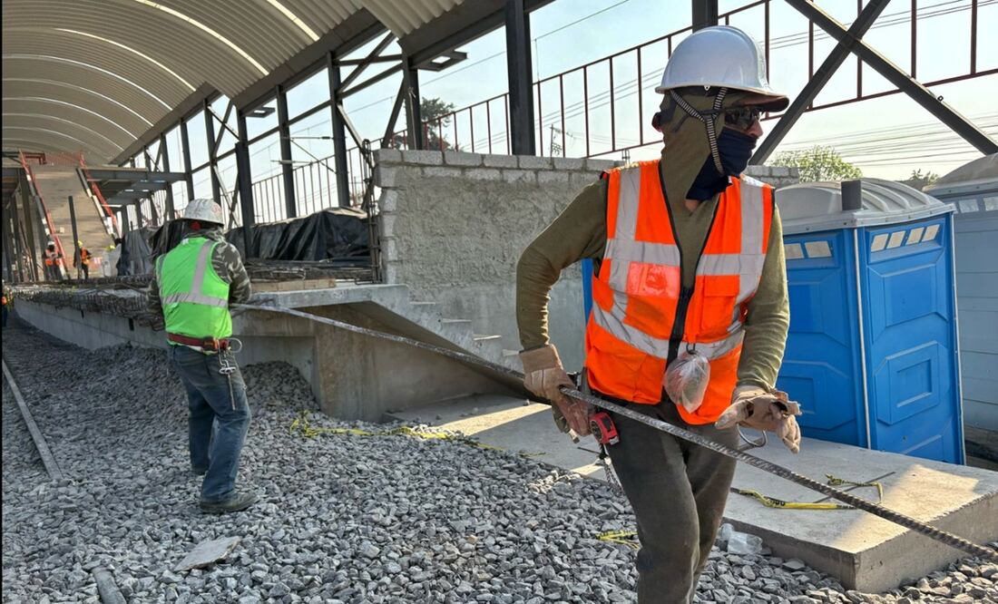 Hay retraso en las obras de ampliación del Tren Suburbano al Aeropuerto Internacional Felipe Ángeles, el viernes 14 de febrero de 2025, en el Edomex. Foto: Arturo Contreras/EL UNIVERSAL
