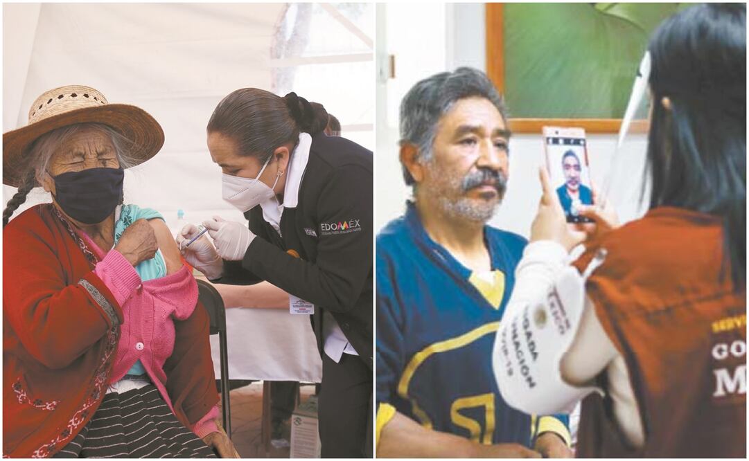 En el estado de México se aplicaron las dosis en comunidades indígenas alejadas. En módulos de la CDMX los servidores de la nación tomaron fotos a las personas vacunadas. Fotos: Jorge Alvarado y Diego Simón