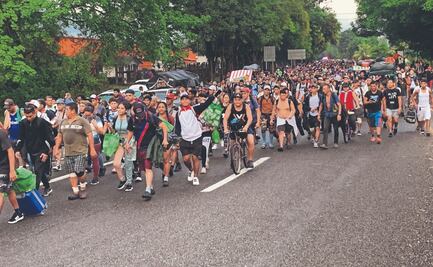 Pese a mal clima, continúan marcha rumbo al norte