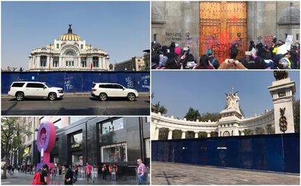 Amurallan Bellas Artes y el Hemiciclo por marcha feminista