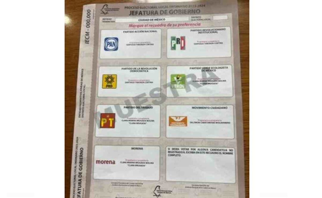 Boleta electoral para la jefatura de gobierno de la Ciudad de México. Foto: Especial