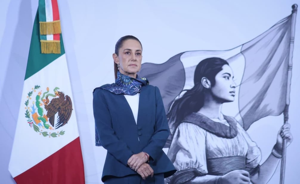 La presidenta Claudia Sheinbaum Pardo durante la “Mañanera del Pueblo” en Palacio Nacional de este 12 de mayo de 2026. Foto: Luis Camacho/ EL UNIVERSAL