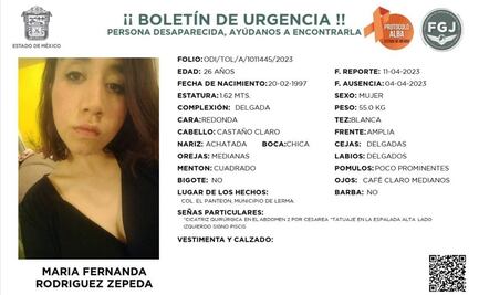 Desaparece joven en el Edomex, María Fernanda Rodríguez es madre de 3 hijas