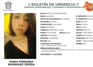 Desaparece joven en el Edomex, María Fernanda Rodríguez es madre de 3 hijas