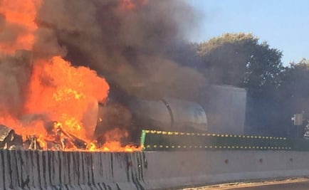 Controlan incendio de pipa; abren carril Cuernavaca-México