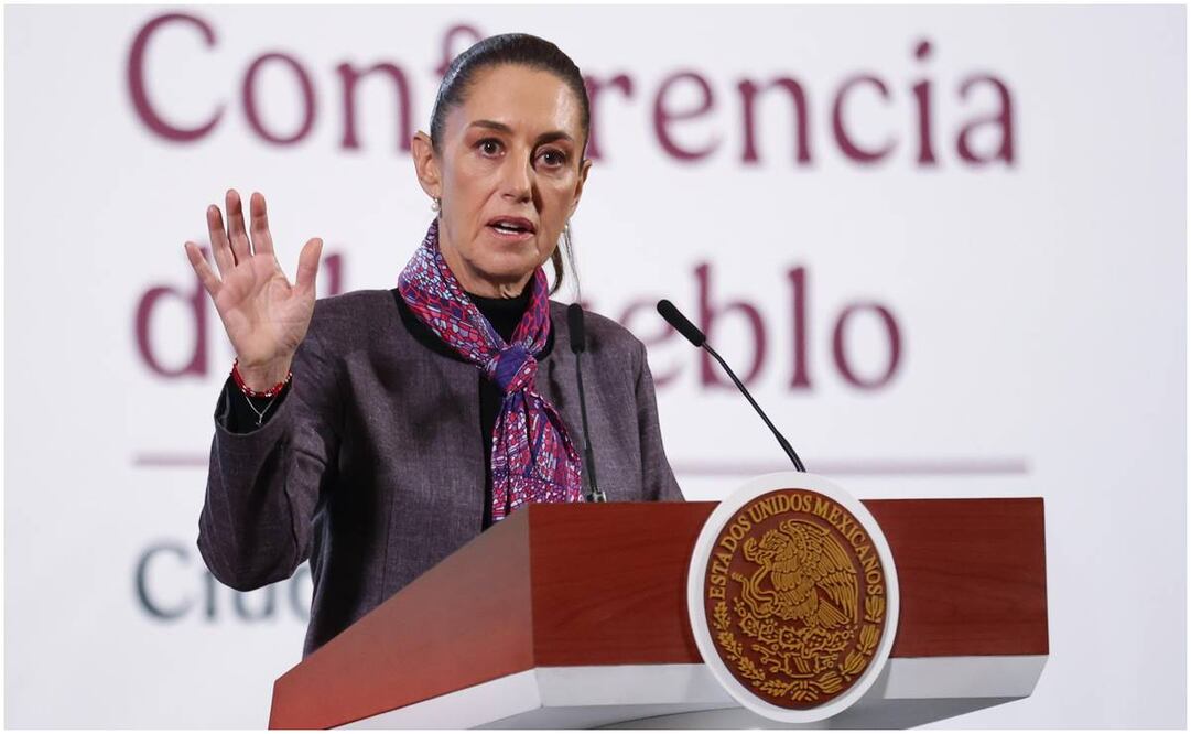 Claudia Sheinbaum durante su mañanera del 7 de enero del 2025. Foto: Diego Simón / EL UNIVERSAL