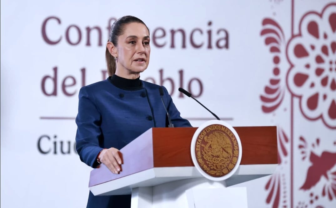 La presidenta Claudia Sheinbaum durante su mañanera del martes 23 de septiembre de 2025. Foto: Fernanda Rojas/EL UNIVERSAL