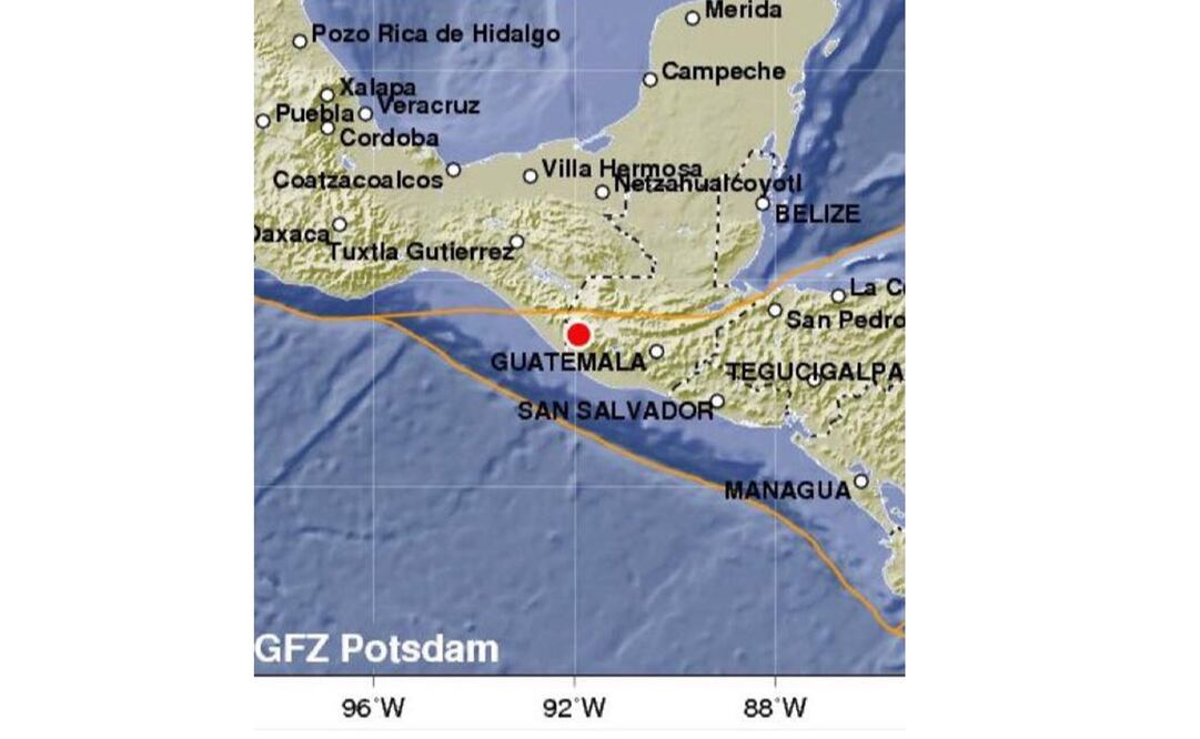 Zona del sismo. (Tomada del Twitter de Secretaría de Protección Civil de Chiapas. @pcivilchiapas)