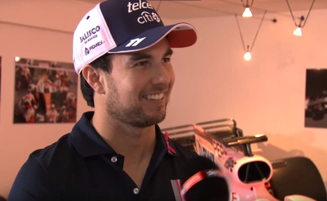 Twitter (@ForceIndiaF1) El piloto mexicano Sergio Pérez durante una entrevista para Force India