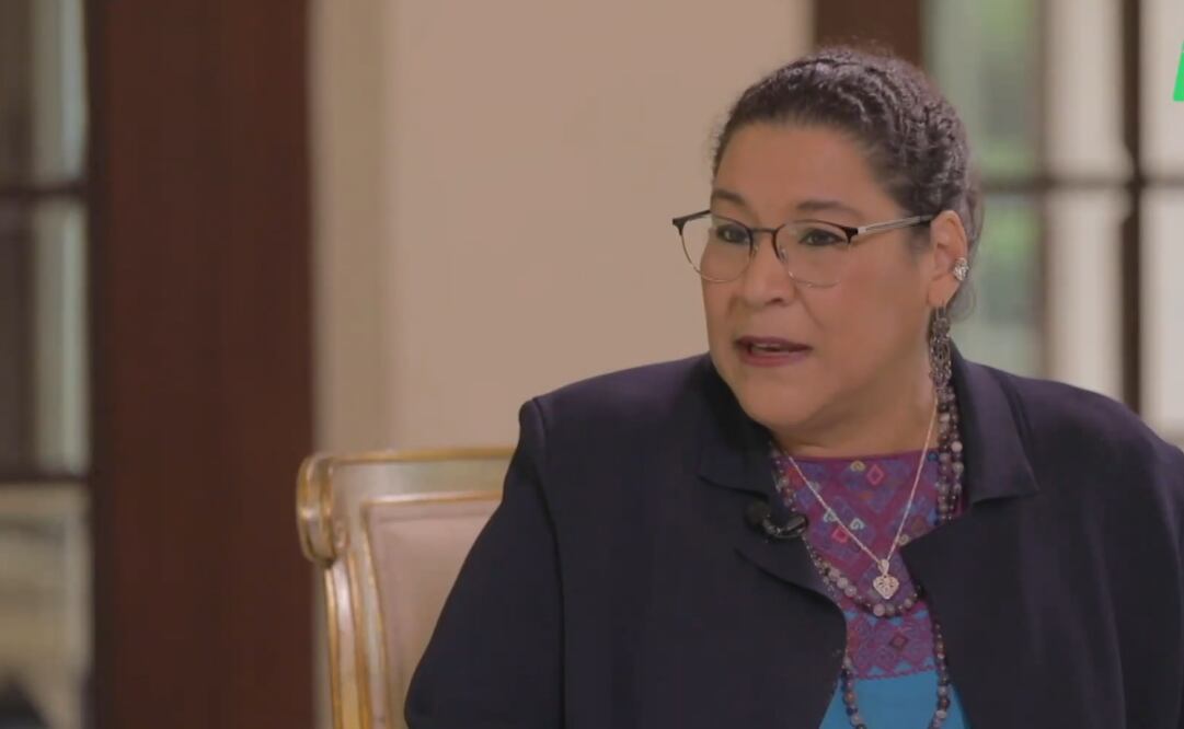 La ministra Lenia Batres Guadarrama en el programa Largo Aliento de Sabina Berman este jueves 28 de agosto de 2025. Foto: Captura