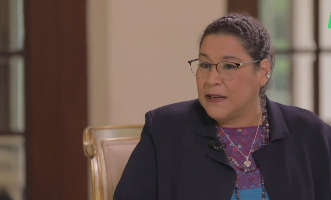 La ministra Lenia Batres Guadarrama en el programa Largo Aliento de Sabina Berman este jueves 28 de agosto de 2025. Foto: Captura