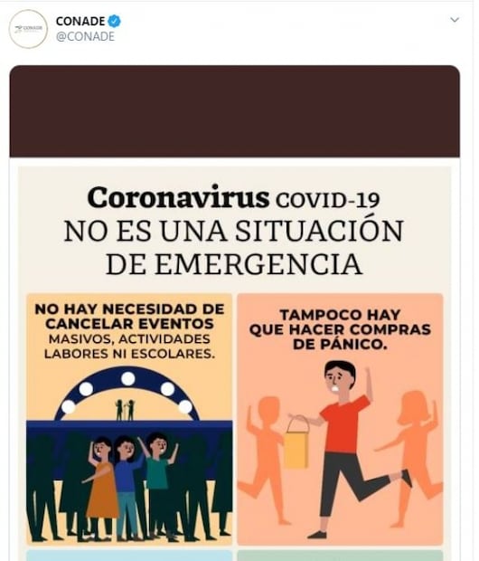 La Conade minimiza la pandemia del Coronavirus