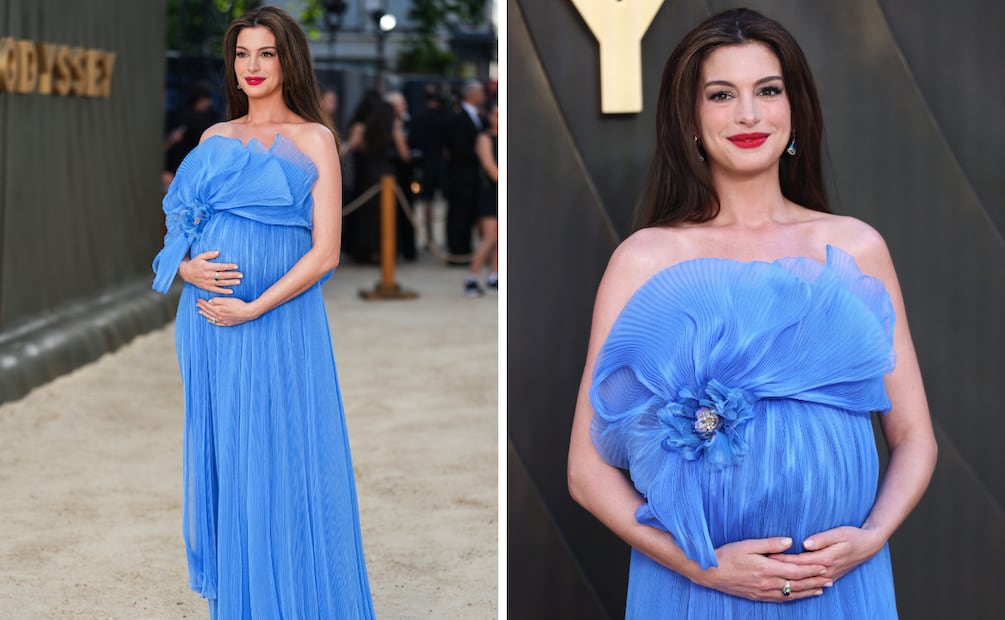 Anne Hathaway luciendo un vestido Dor. Foto: AP, AFP