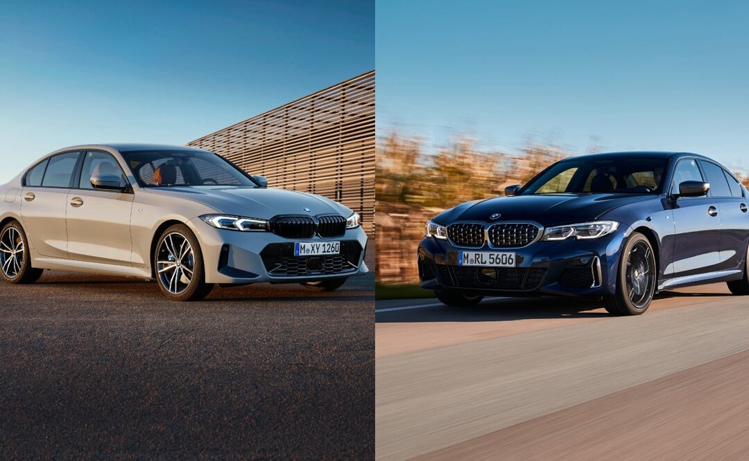 Izquierda: BMW Serie 3 con facelift. Derecha: BMW Serie 3 antes del facelift.