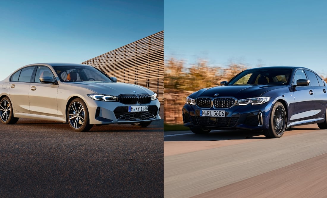 Izquierda: BMW Serie 3 con facelift. Derecha: BMW Serie 3 antes del facelift.