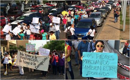 Alrededor de mil maestros marchan en Villahermosa