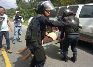 En operativo del INM y PF, migrante embarazada se desmaya en Chiapas