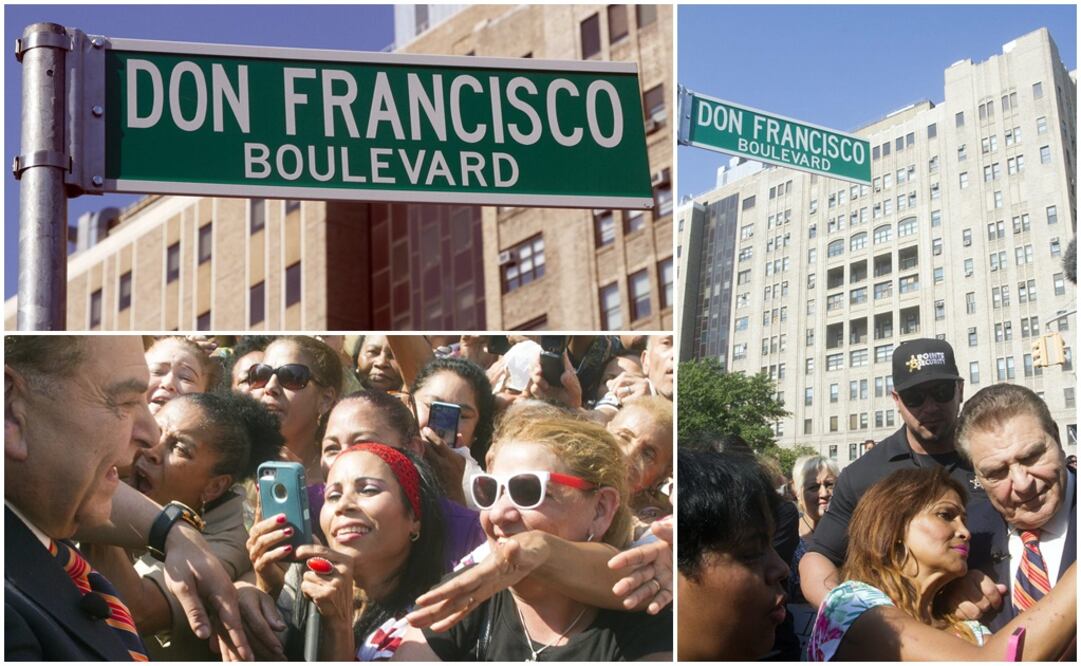 "Don Francisco gracias! Por tantos años de sonrisas y buen humor", rezaba una de las pancartas del público. FOTOS: EFE 