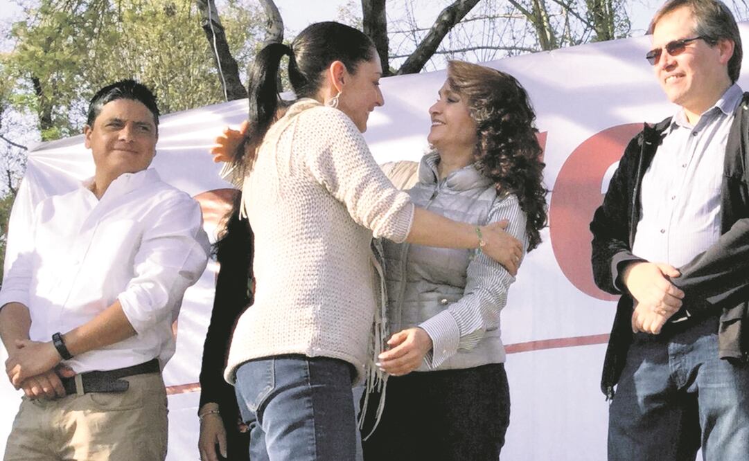 El abrazo entre Sheinbaum y Padierna