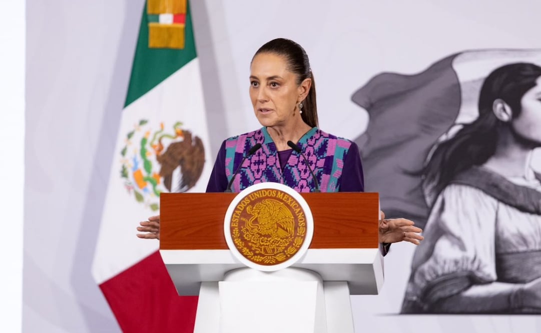 La presidenta Claudia Sheinbaum en la “Mañanera del Pueblo” del 16 de julio de 2026 en Palacio Nacional. Foto: Hugo Salvador/ EL UNIVERSAL