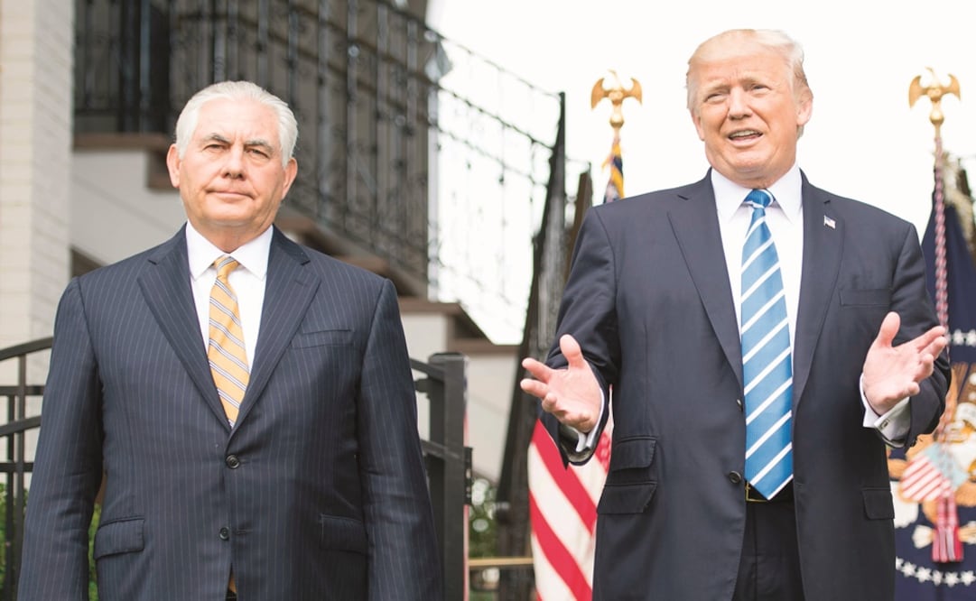 Ex secretario de Estado Rex Tillerson y presidente Donald Trump Foto: Archivo/ EL UNIVERSAL