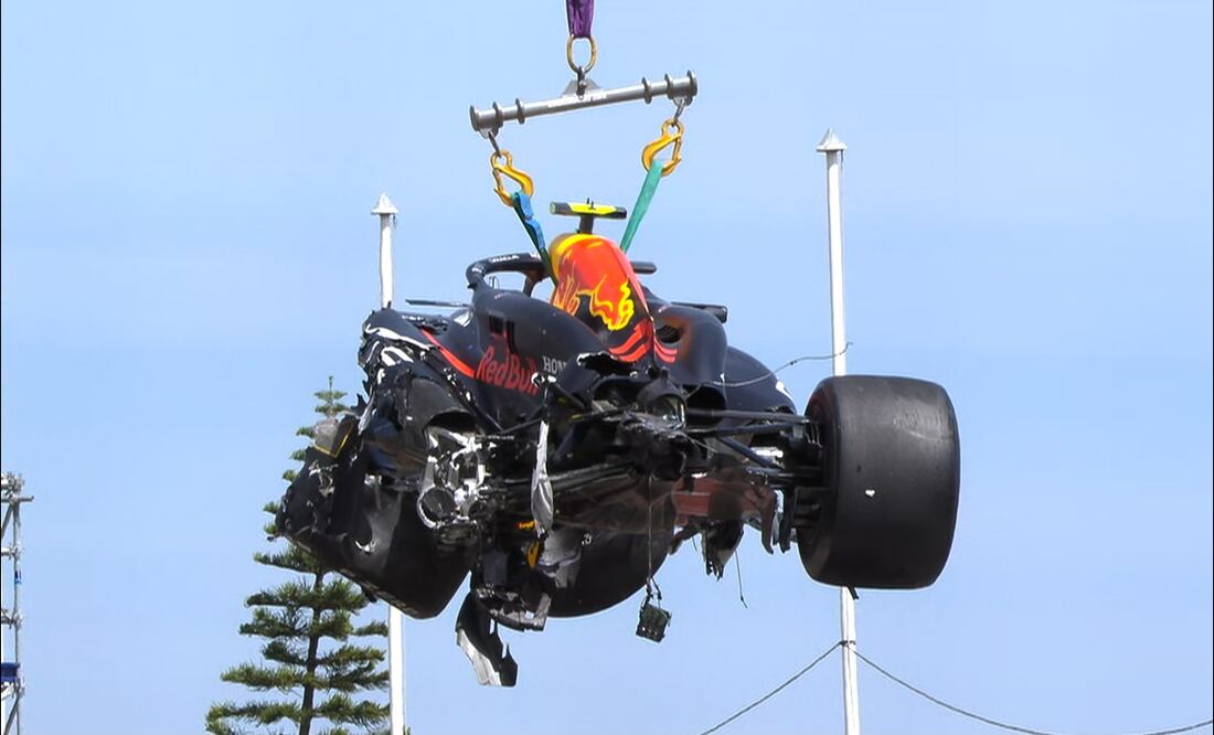 El monoplaza de Checo Pérez quedó deshecho - Foto: F1