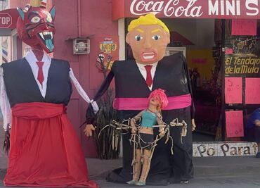 Figuras de Trump y "El Cuau", arderán en la quema de Judas en Guanajuato; gente busca liberarse de "malos gobiernos"