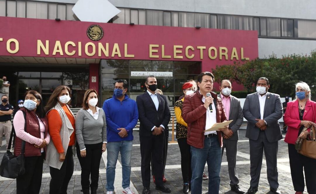 Conferencia de Mario Delgado en el Instituto Nacional Electoral / Foto: Diego Simón Sánchez. EL UNIVERSAL