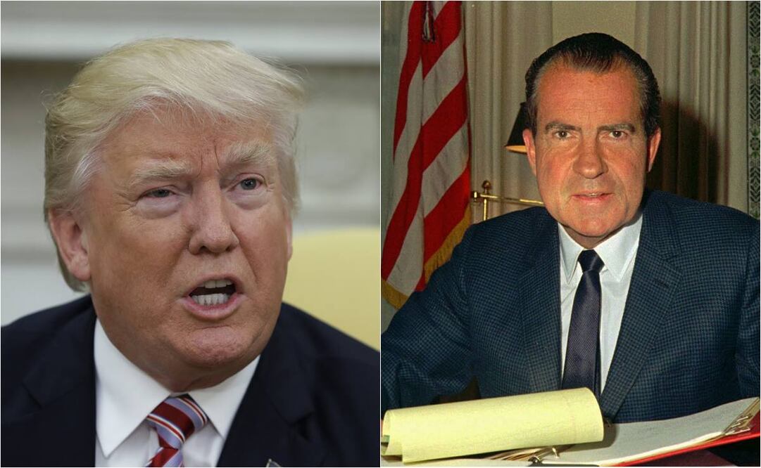 Donald Trump y Richard Nixon, ambos presidentes republicanos de Estados Unidos (Fotos: AP)