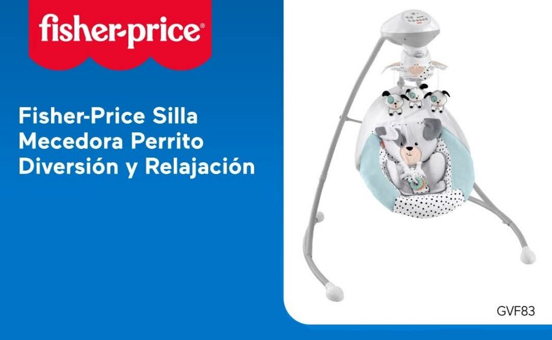El modelo Dots & Spots Puppy Cradle 'n Swing (Silla mecedora perrito diversión y relajación) podría representar riesgo de asfixia. Foto: Facebook @FisherPriceLatAm