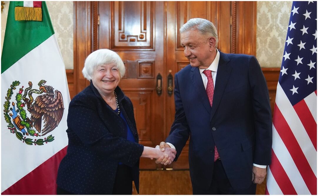 AMLO  y Janet Yellen en Palacio Nacional.