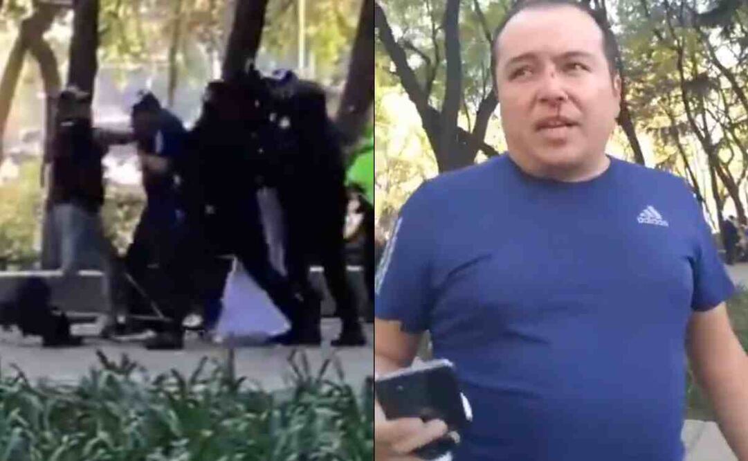 El equipo de Sandra Cuevas golpeo a Roberto Noricumbo que presuntamente la amedrentó. Foto: Captura de video